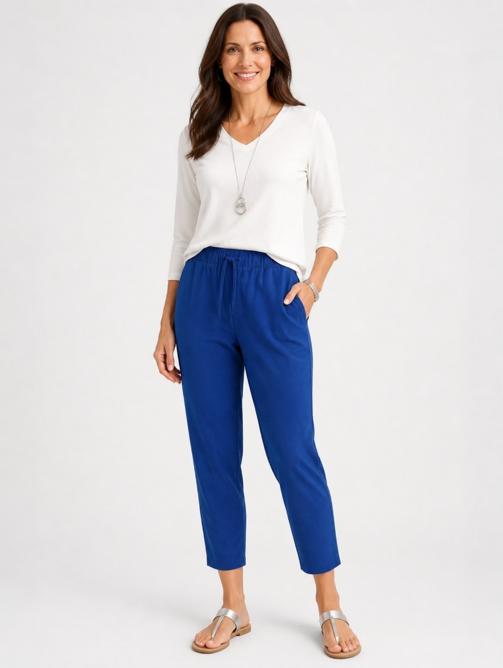 Chico’s Zenergy Navy Blue Pull-On Travel Ankle Pants Size XLarge